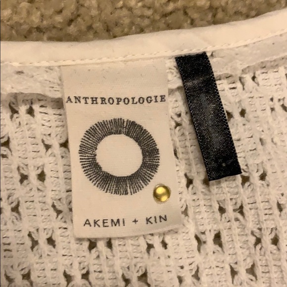 Anthropologie White Lace Yoke Tank - Picture 2 of 4